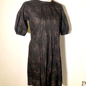 Ted Baker London pouf sleeve pleat front flowing babydoll dress size 0